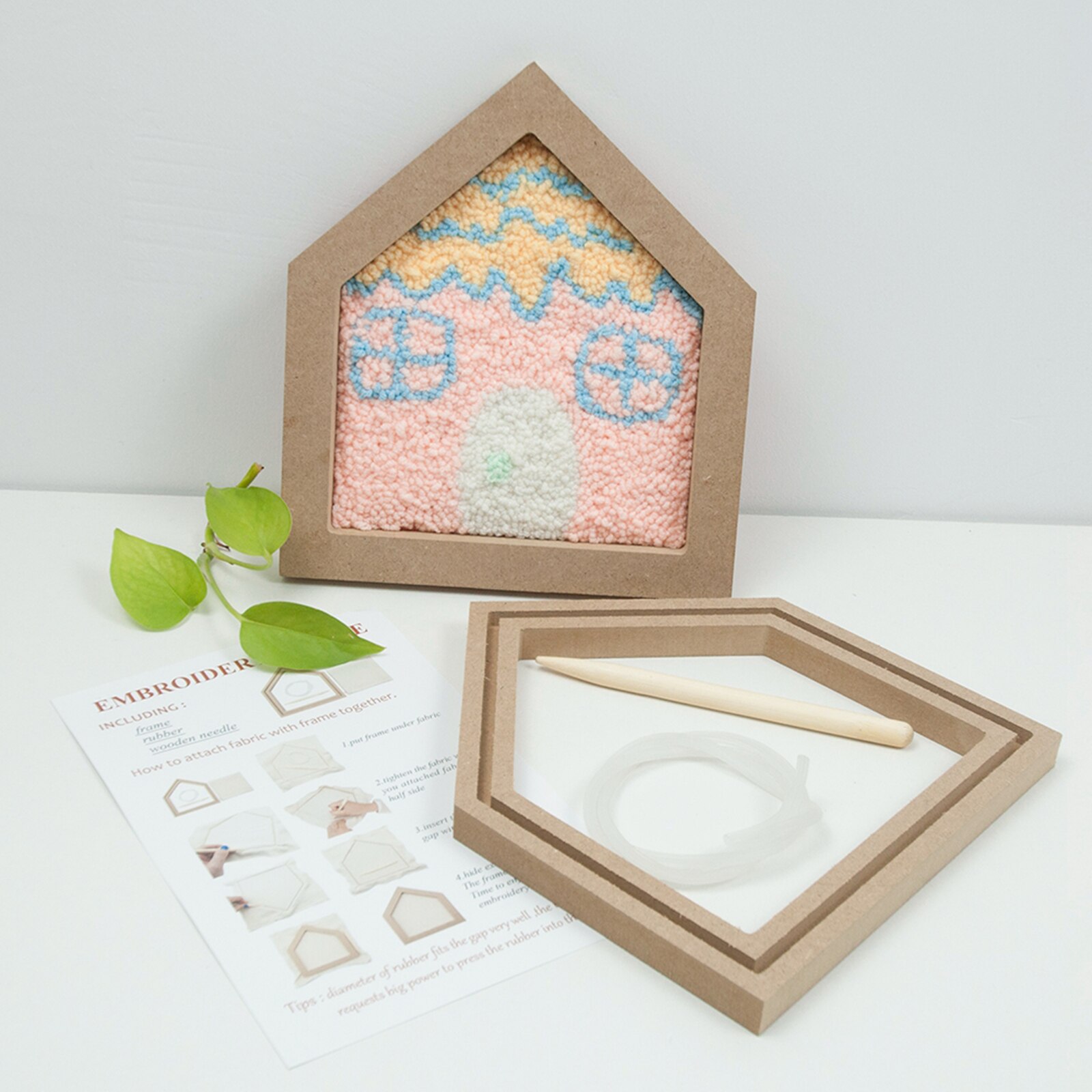 Embroidery Wood Frame Circle Hoop Cross Stitch Craft Rack Handmade Sewing Kit