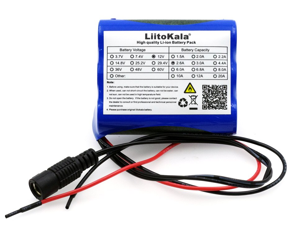 Liitokala 12 V 2600 mAh 18650 lithium-ion batterij Monitor CCTV Camera batterij 12.6 V 1A Lithium acculader