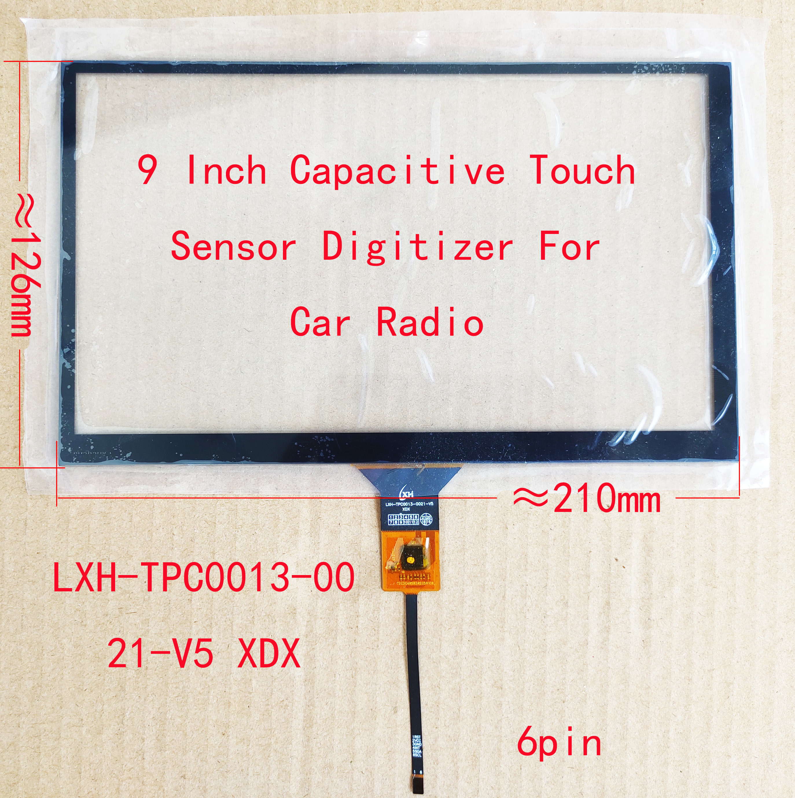 9 polegada universal capacitivo sensor de tela toque dightizer mão escritor para o painel rádio do carro gt911 6pin LXH-TPC0013-0021-V5 xdx: Default Title