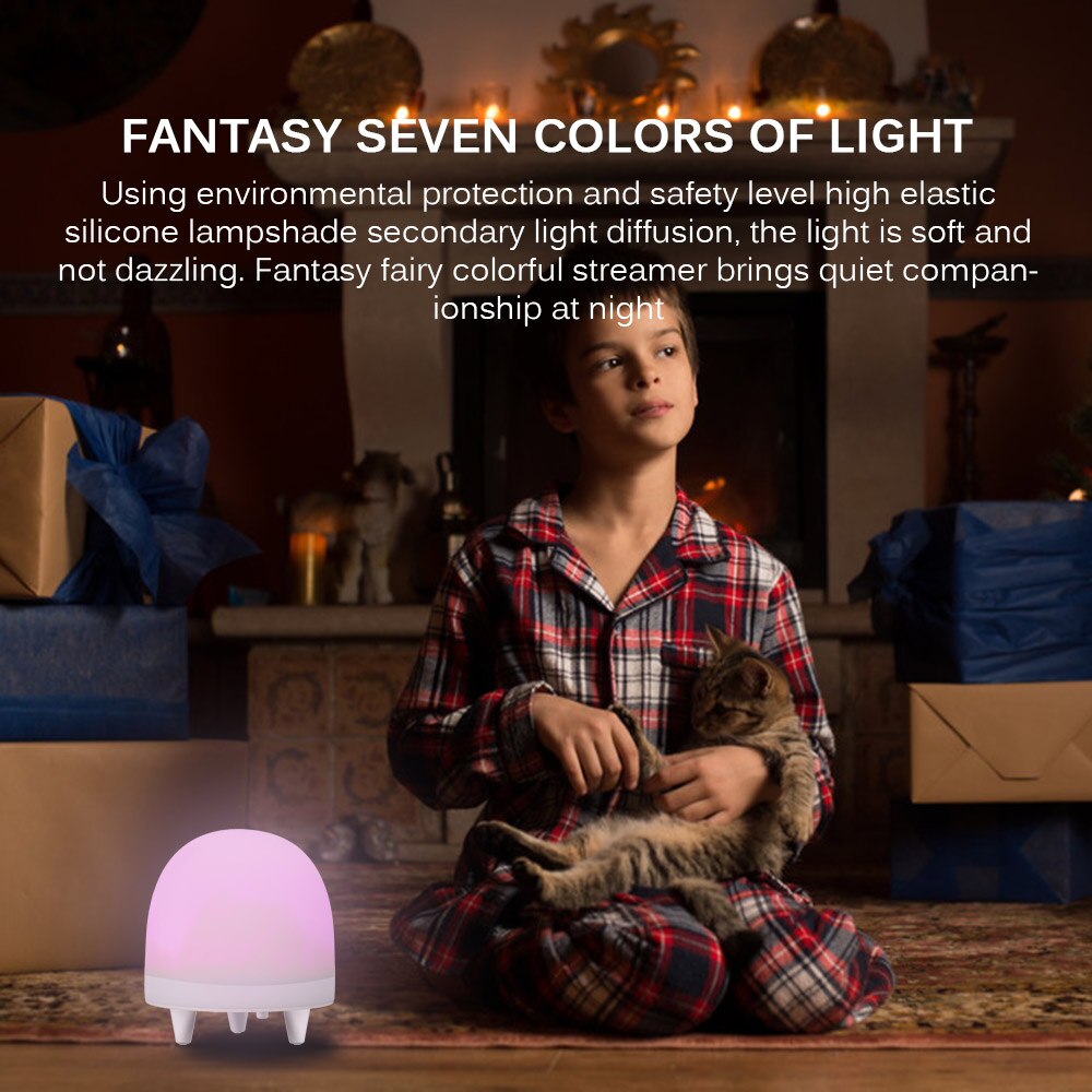 Pat lampe mini tre lystilstande genopladelig bærbar pat light natlys til baby værelse dekoration natlys til baby pleje