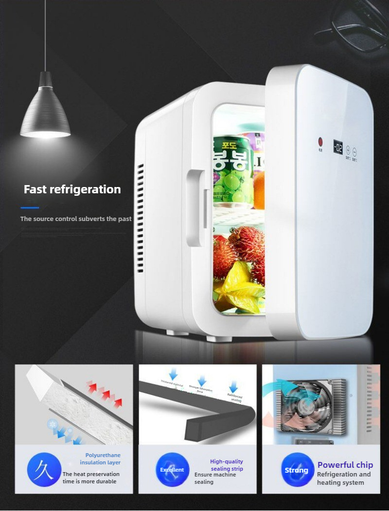 8l mini sminkekjøleskap bærbart kosmetikkoppbevaringskjøleskap holder frisk kjøler for hjemmebil halvlederkjøleskap med dobbel bruk