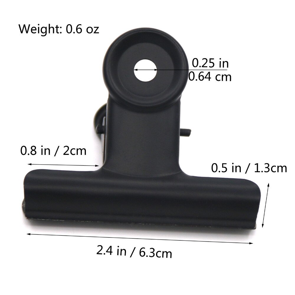 12Pack Large Black Bulldog Binder Paper Clips Metal Hinge Clip File Clamps For Crafts Bags Drawings Photos at Home&amp;Office Useage