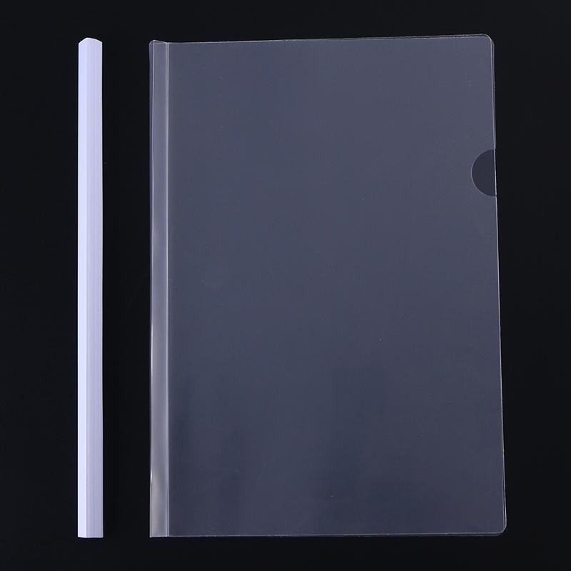 Carpeta de archivos transparente, cubiertas de informe de barra deslizante para pantalla de informe A4, organizador, carpeta (blanco), 10 Uds.