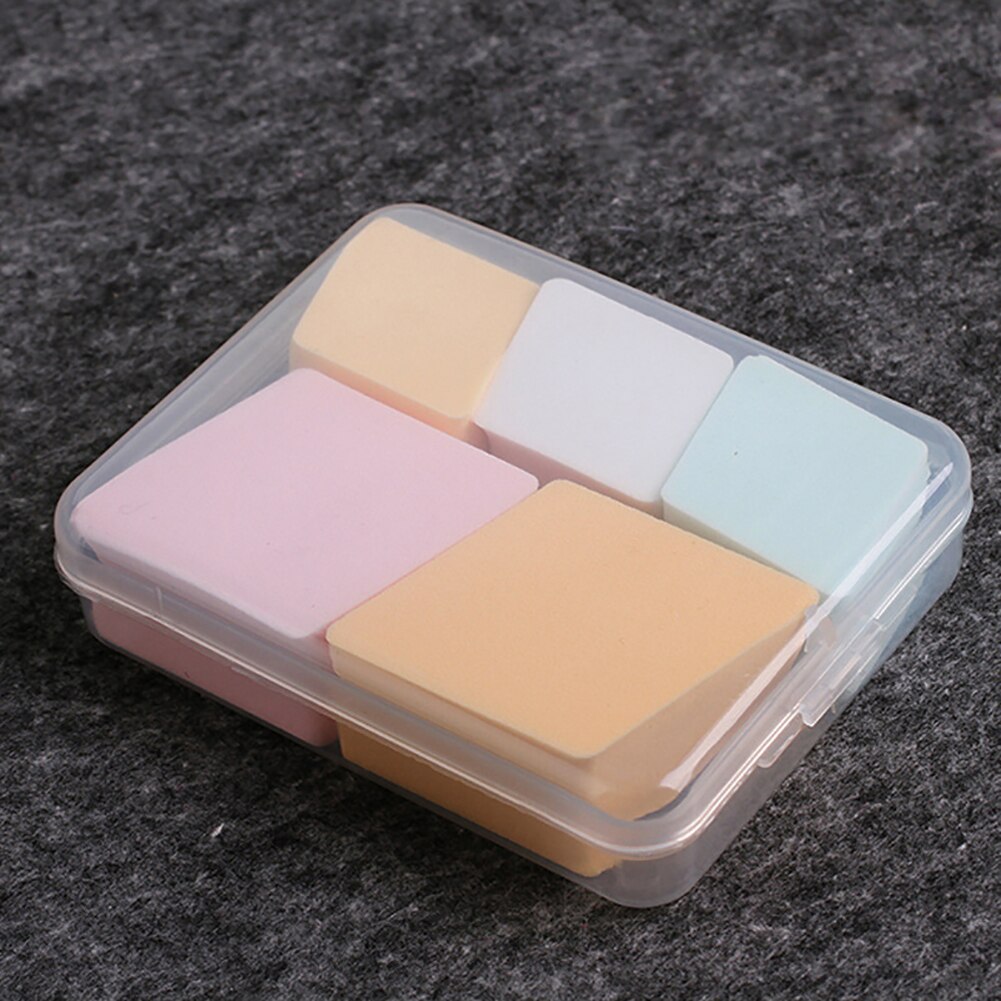 Portable Transparent Storage Container Sponge Makeup Puff Hair Clip Small Ornament Organize Box Case