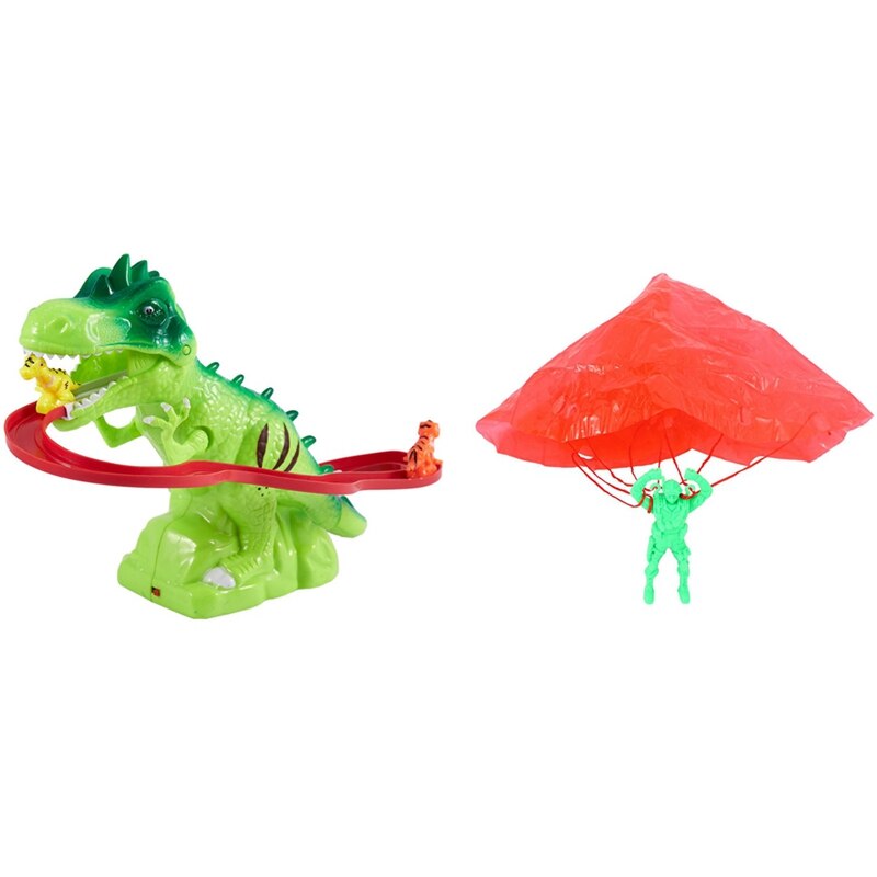 1 Set Kinderen Elektrische Tracks Klim Trap Dinosaurus Speelgoed & 1 Set Uitwerpen Parachute Speelgoed