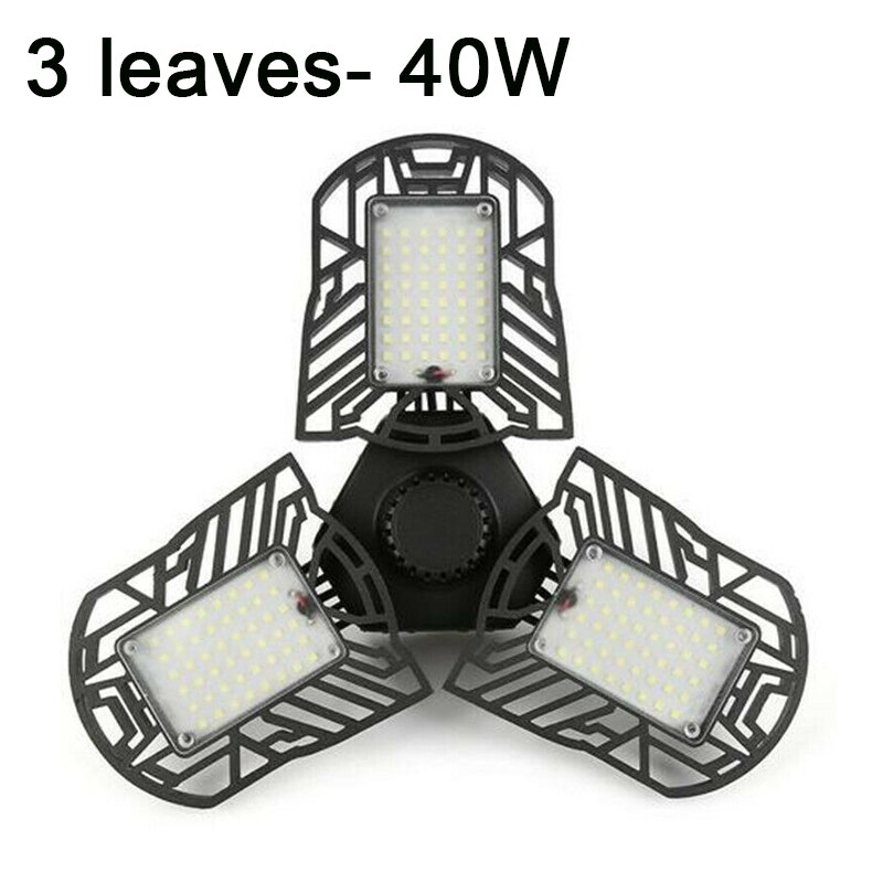 Deformation LED Light E27 LED Bulb 120W 192LED 12000LM Garage Light 85~265V 4 LED Light Workshop Lamp for Warehouse Factory Gym: 40W