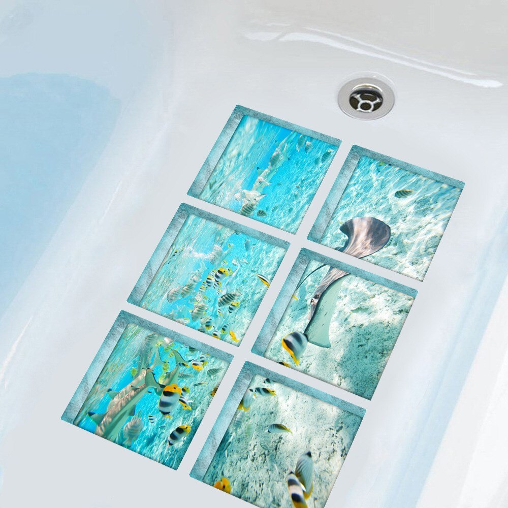 Funlife 3D Kids Bath Mat Anti-Slip Bathtub Sticker,Bathroom Decor Tubs Shower Mat Sticker,Self Adhesive Waterproof Bathtub Decal: Baths010