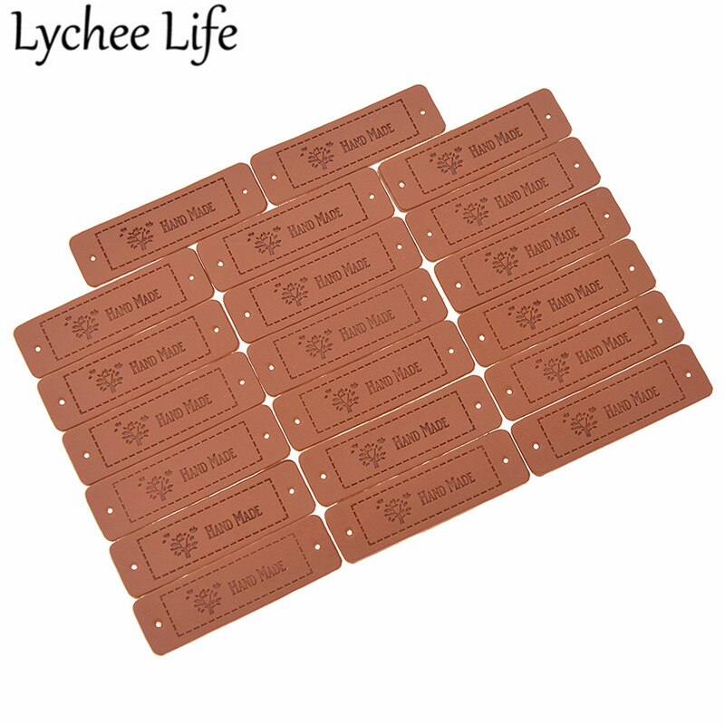 Lychee Leven Handgemaakte Lederen Labels 20Pcs Brief Print Label Diy Kleding Naaien Doek Stof Wasbaar Levert Accessoires: 3