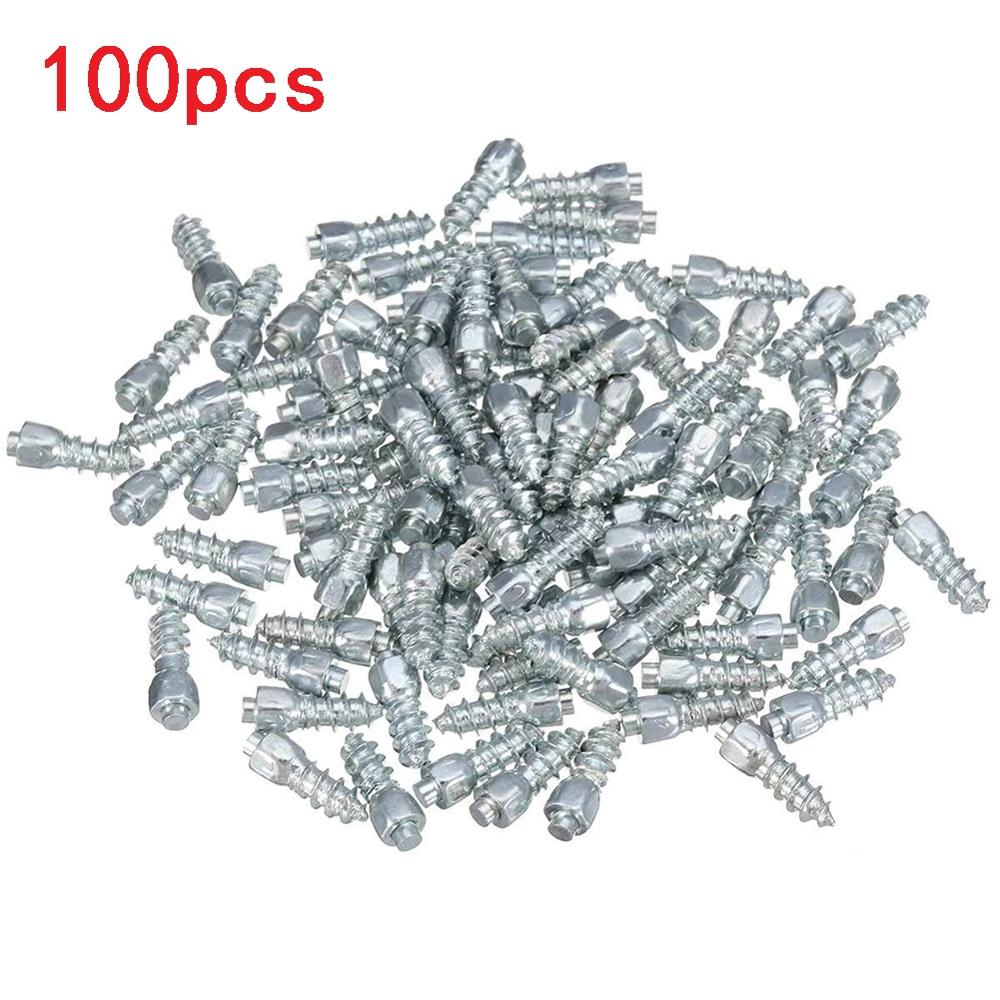 100 st tungsten 12mm däck snökedjor dubbar dubbar för skor atv bil motorcykel tirm däck snökedjor dubbar installationsverktyg: 100 st