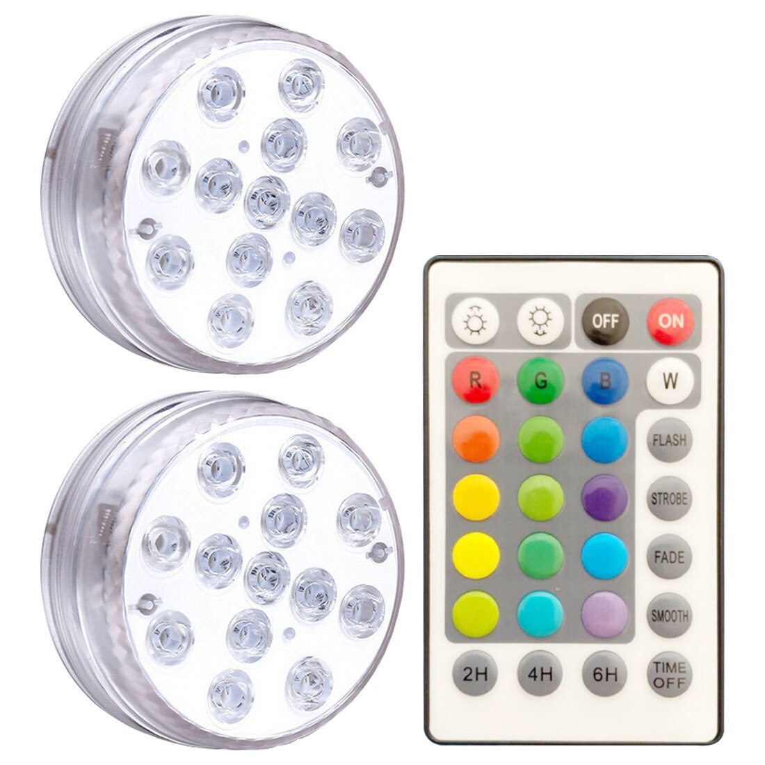 13 led-ulkovalaisin magneetilla kauko-ohjattava rgb vedenalaiset upotettavat valot ulkomaljakko kalatankkilampi puutarhaan: 2 lamppua 1 kaukosäädin 13 lediä