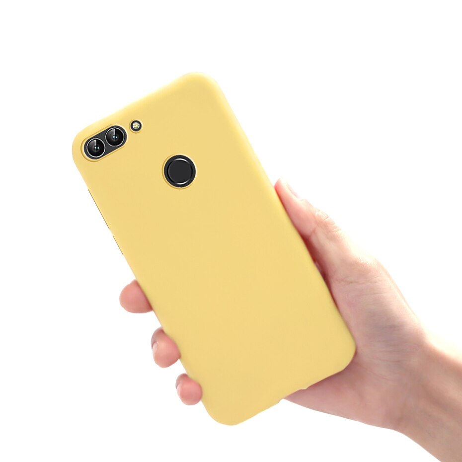 Pour Huawei P Smart étuis Silicone souple Coque arrière pour Funda Huawei P étui intelligent Coque FIG-LX1 Psmart étui de téléphone: Yellow