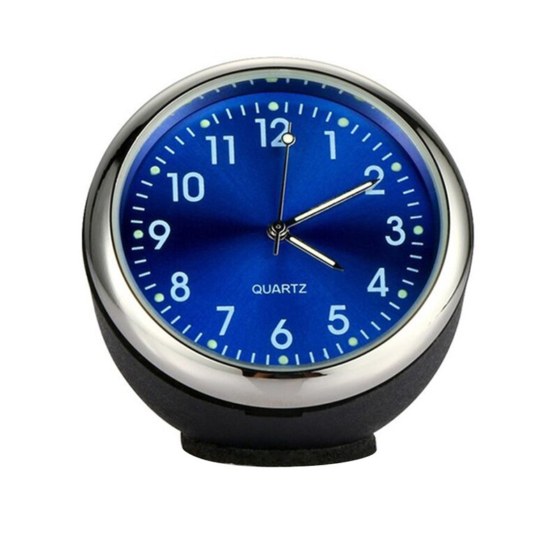Mini Interior Car Auto Digital Clock Luminous Mechanics Quartz Watch Styling Car clock watch electronic watch time decoration: Blue