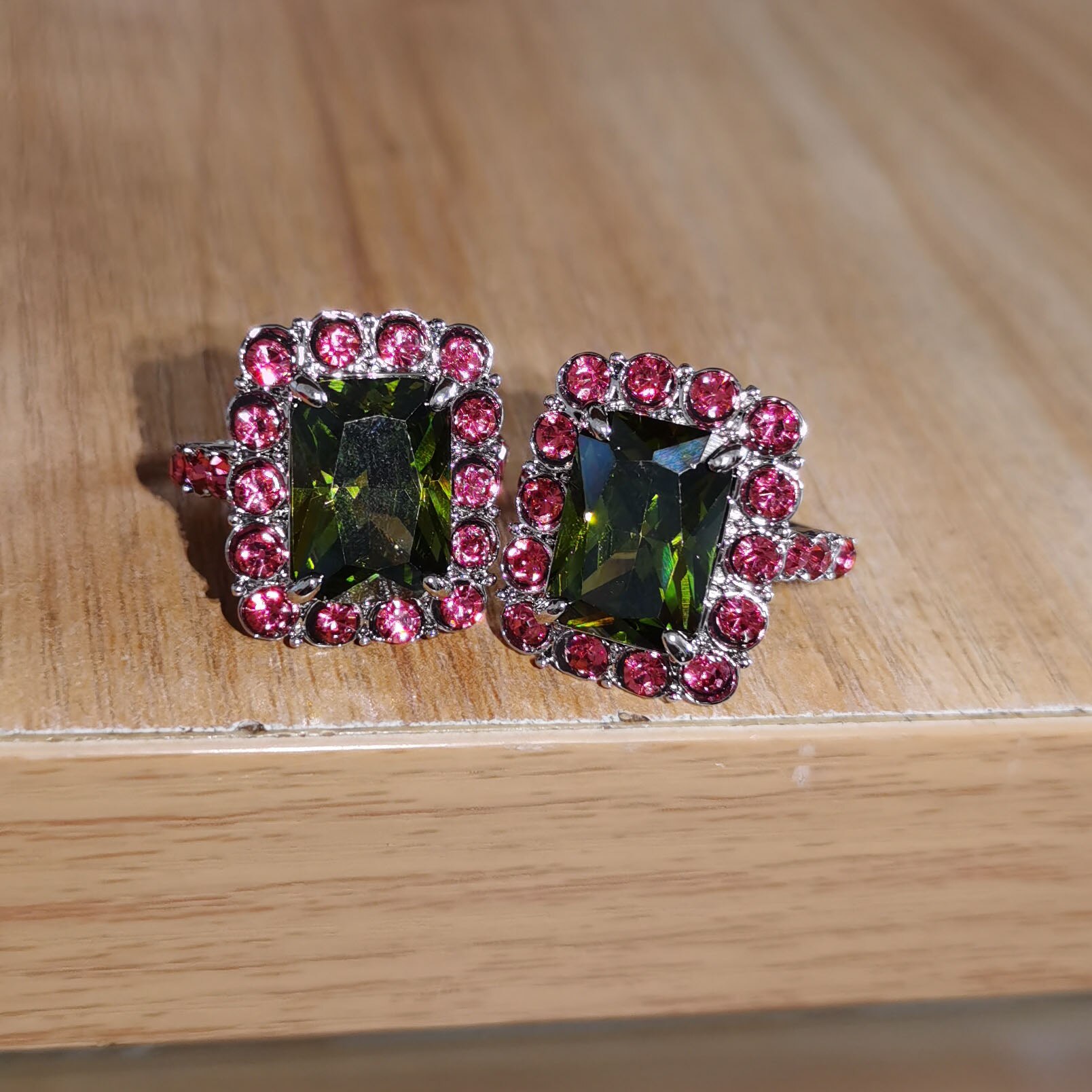 Vintage firkantede store ringe til kvinder grøn lyserød krystalring kvindelig luksus geometri zirkonringe damer forlovelsesring femme
