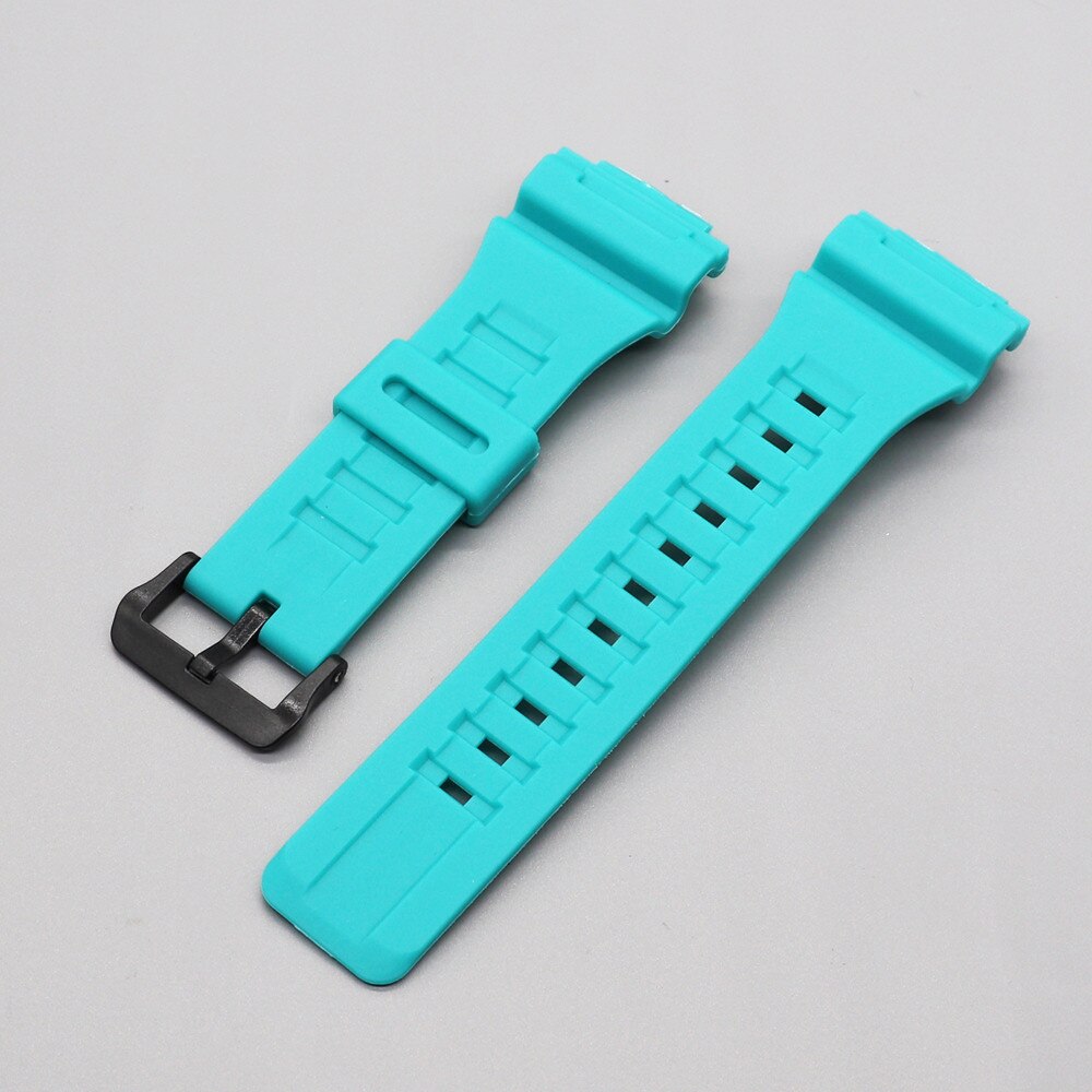 Bracelet en résine de Silicone noir mat, 18mm, pour Casio g-shock AQ-S810W S800W AEQ-110W W-735H SGW-300H, accessoires de bracelet de montre: Sky blue