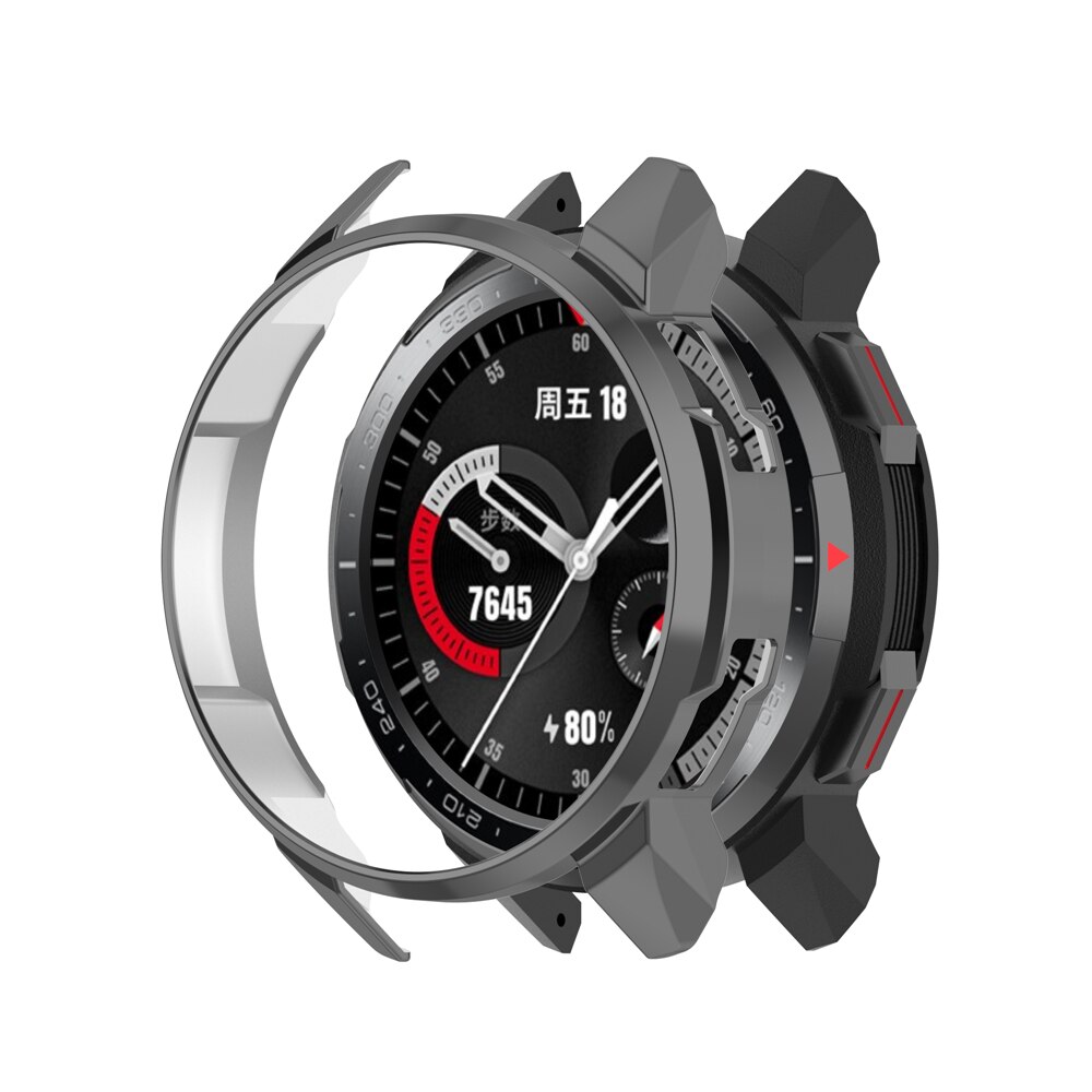 Tpu-suojakotelo huawei honor gs pro -kellokotelolle erittäin ohut näytön pinnoitus suojakotelo huawei honor watch gs pro: Harmaa