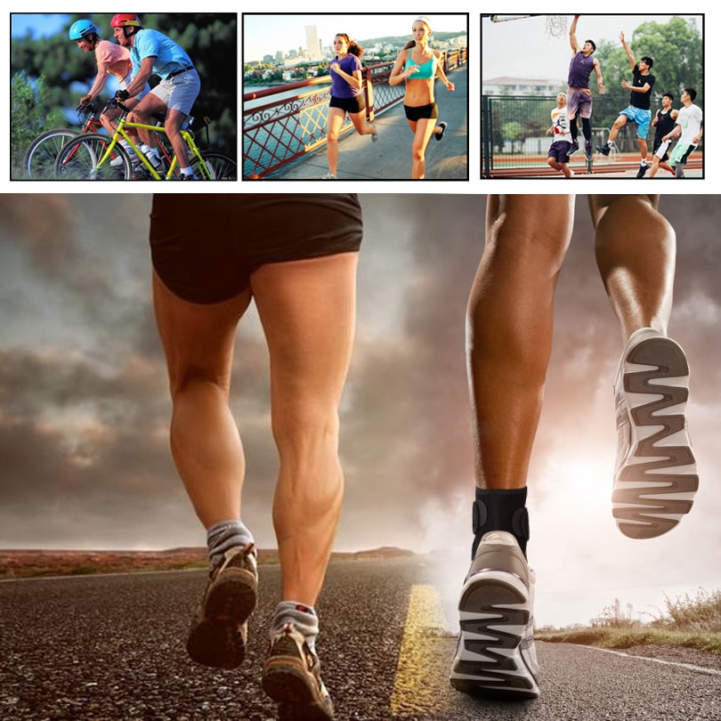 2pcs Ankle Support Foot Bandage Gym Running Protection Foot care Ankles Brace tool (Black)