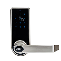 Smart elektronisk dørlås, kode , 4 -kort, mekaniske taster berøringsskærm tastatur digital adgangskode lås nøglefri smart hjem  lk818bs: Satin nikkel