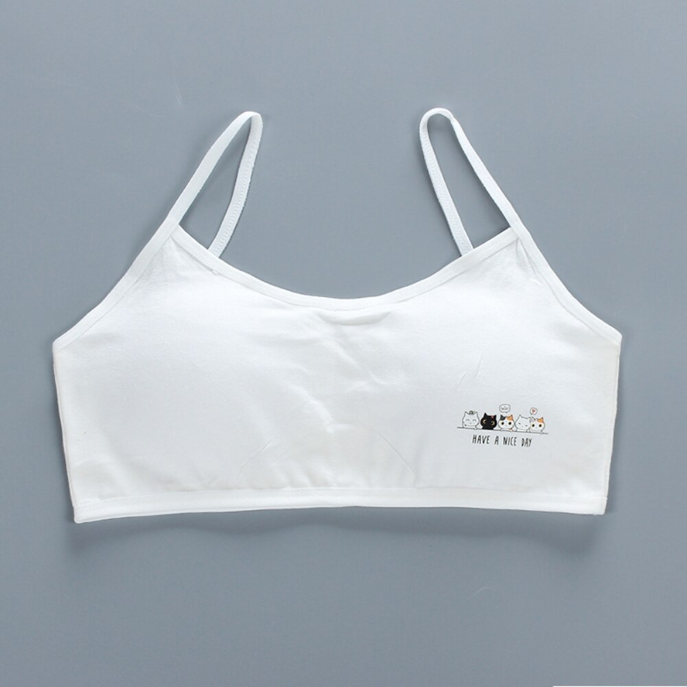 Bobora Girls Sports Bra Kids Cotton Teenage Underwear Young Girl Training Bra Sports Student Thin Cup Teen Bra