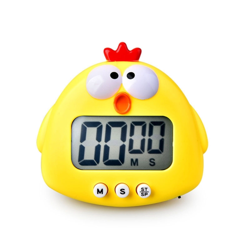 Niedlicher Cartoon-Tier-Countdown-Timer, Frosch-Kuh, digitaler Kochtimer mit Ständer: Blau