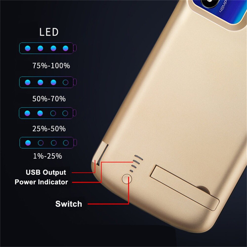 Kqjys 5000mah portátil power bank carregador de bateria casos para huawei nova 5t bateria caso powerbank capa de carregamento caso de energia