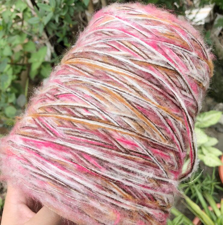 Update 500G Soft Rainbow Pluche Mohair Metallic Garen Voor Breien Organische Garen Weave Haak Goud Zilver Draad X5127: Default Title