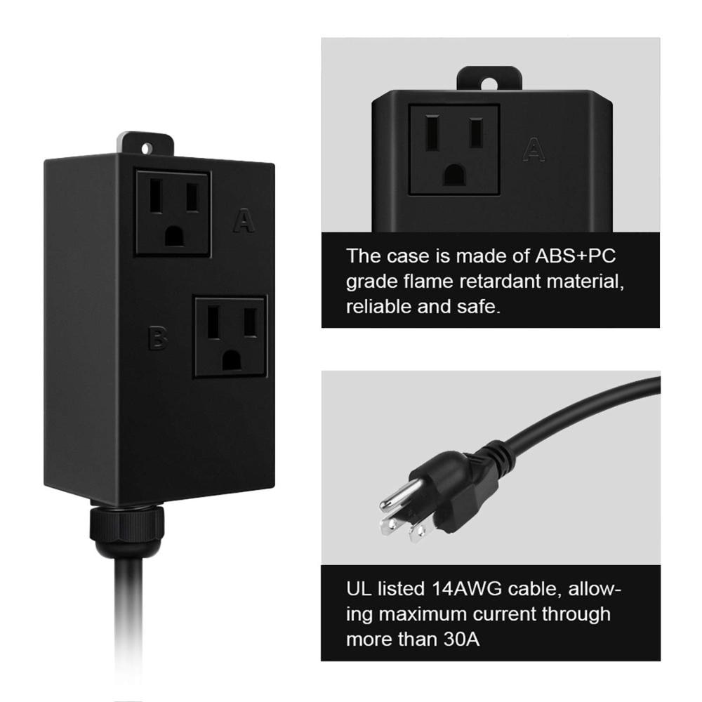 Automatic Vacuum Switch with Extra Outlet for Power Tools, Etoolcity Unique Current Sensing Technology to Delay Vacuum On/Off