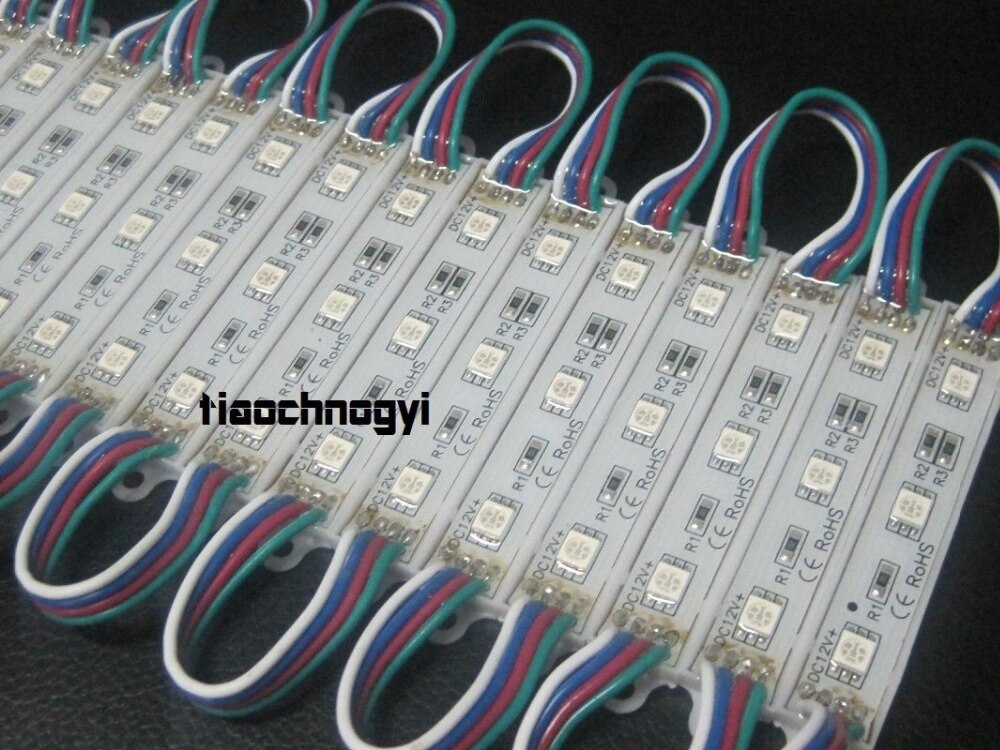 20 stks 3 LED RGB 5050 SMD Module Waterdichte Licht Lamp Strip DC 12 V