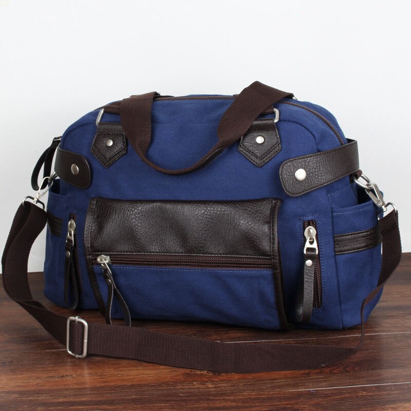 Mannelijke Tas Engeland Retro Handtas Schoudertas Canvas Mannen Big Messenger Bags Mannen Reizen Crossbody Plunjezak XA45C: Blue canvas