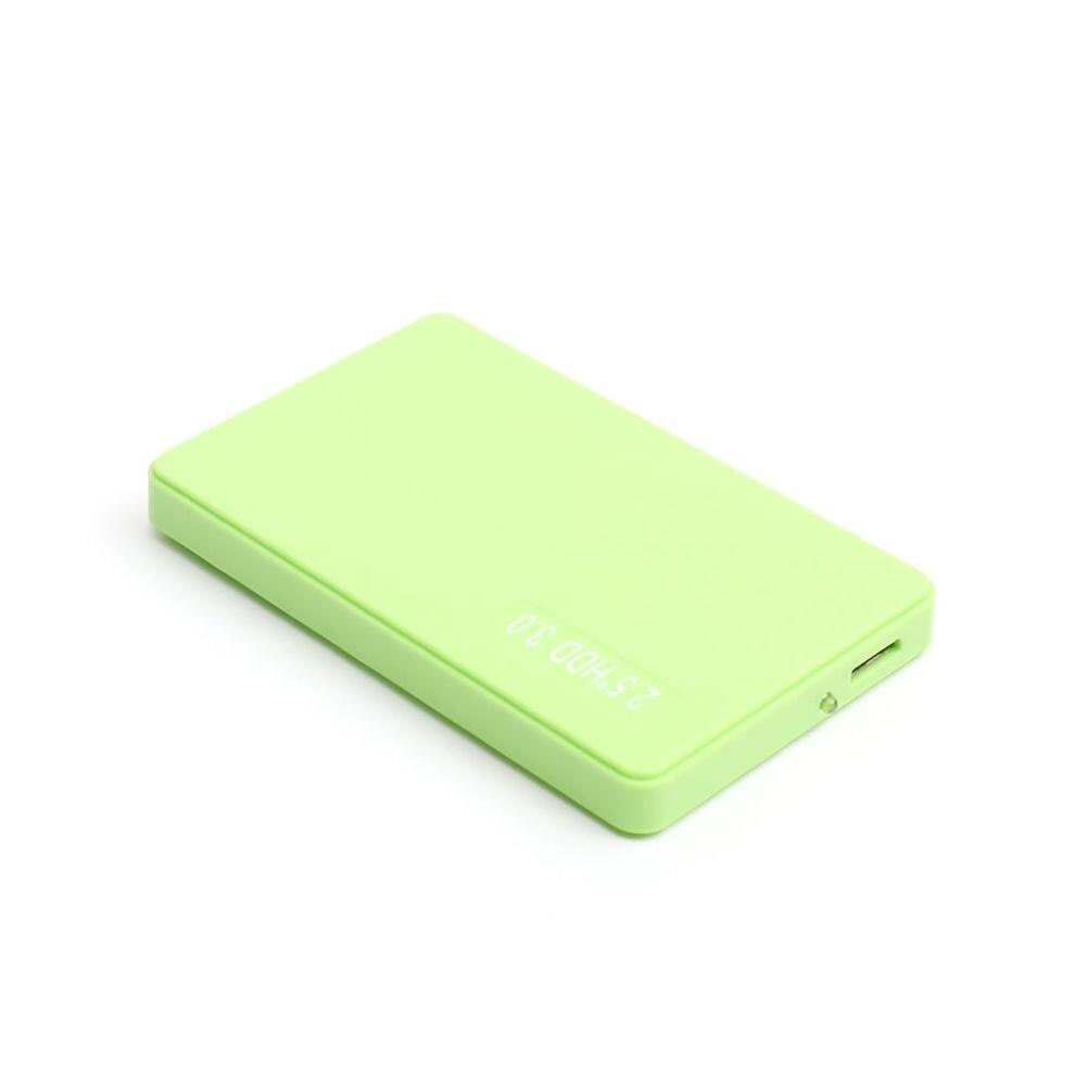 2.5 Inch USB 3.0 SATA SSD Enclosure Hard Disk Case HDD Box Adapter for Laptop Hard Disk Case for 2.5inch SATA laptop hard drives: Green