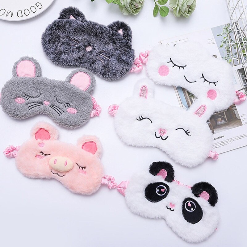 Licorne oeil masque dégradé coloré dessin animé Animal masque de couchage en peluche oeil ombre couverture ombre approprié voyage maison fête