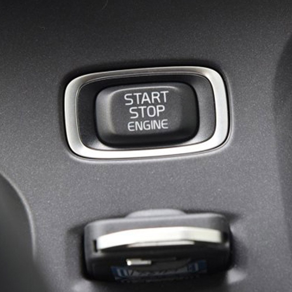 For Volvo one-button start button decoration button sticker Repair Car Engine Replace Cover Stop Switch Key Decor Car Styling: White