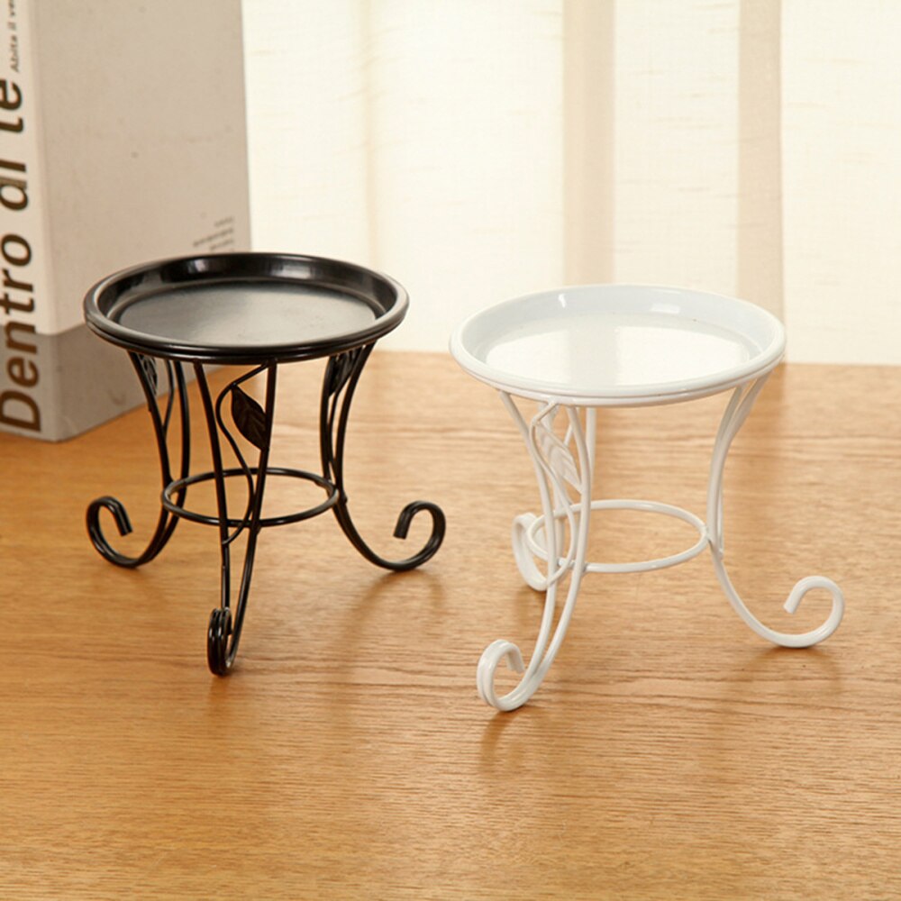 Small Mini Metal Plants Stand Pot Stand Flower Stand Succulent Flower Outdoor Pot Holder for Living Room Office Bedroom: Black