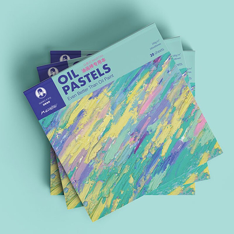 Vara de pintura a óleo, papel especial para pintura, 195x195mm, quadrado, papel suave, 240g, materiais de arte