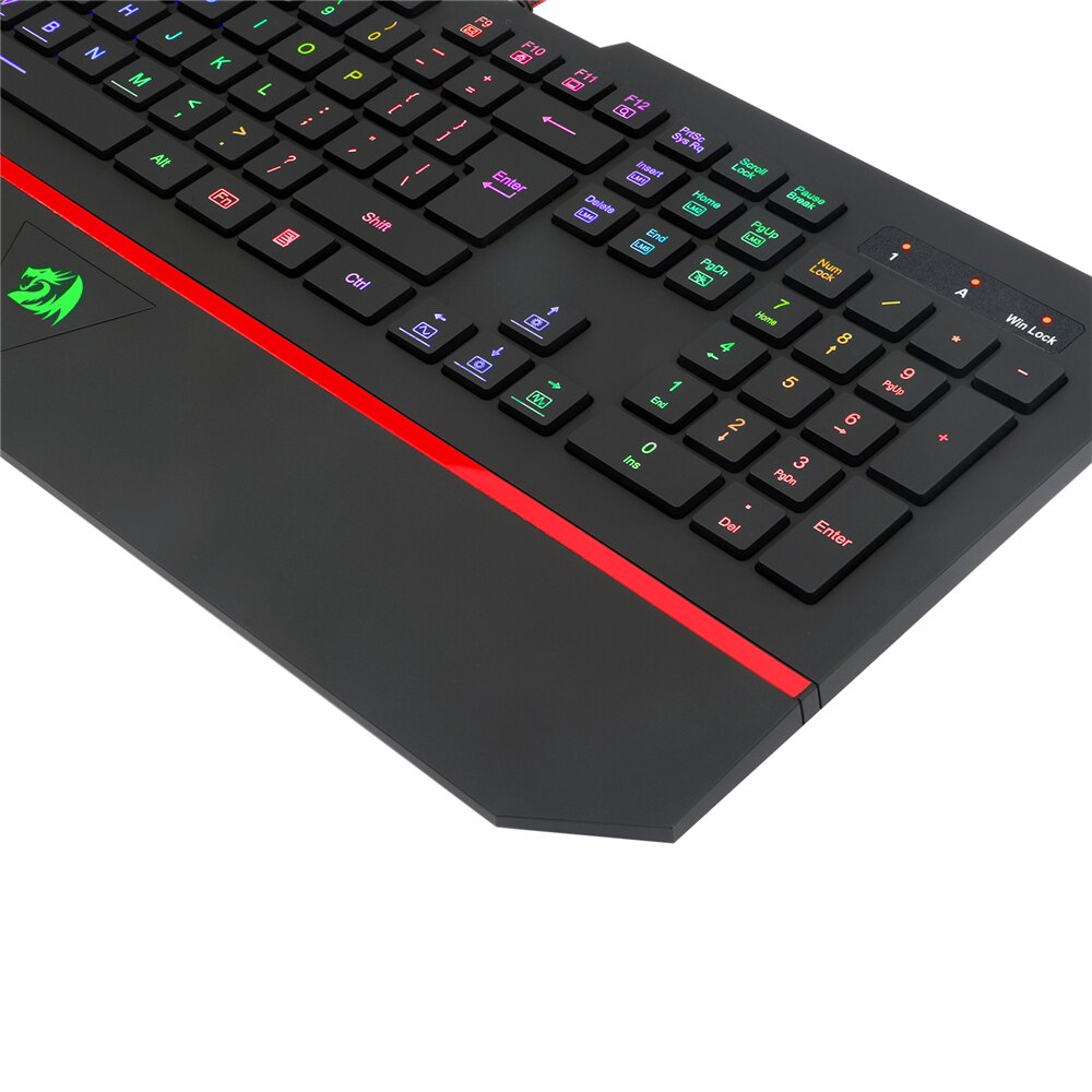 Clavier de jeu Redragon K502 rvb LED clavier éclairé rétro-éclairé 104 touches avec repose-poignet clavier de jeu d'ordinateur