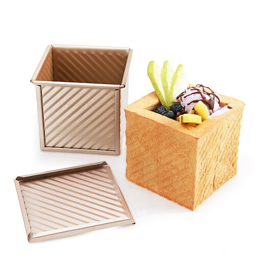 250g 300g 450g Toast Mold Toast Box Box with Lid Non-stick Pan Cake Toast Home Kitchen Accessories Baking Tools: ripple250g