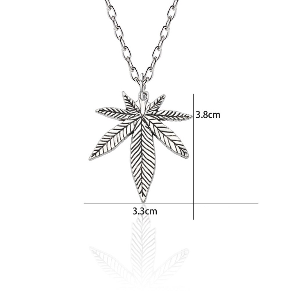 Maple Leaf Halskette Hanf Blatt Anhänger Charme Goldene Lange Kette Halskette Für Frauen Männer Schmuck Zubehör