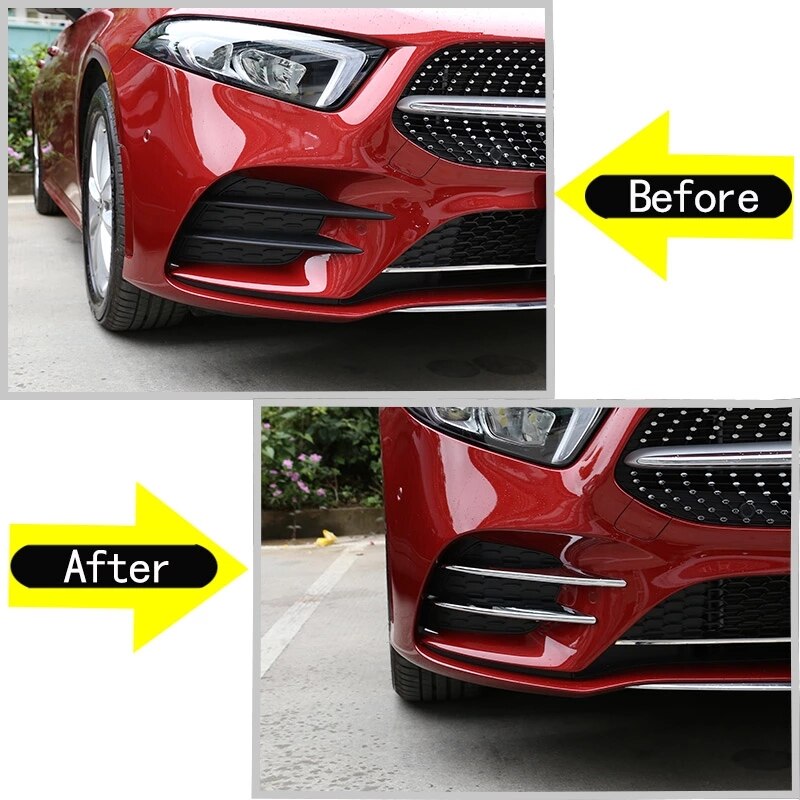 4 x abs chromen auto koplamp decoratiestrips voor mercedes-benz a-klasse  a180 a200 w177 accessoires