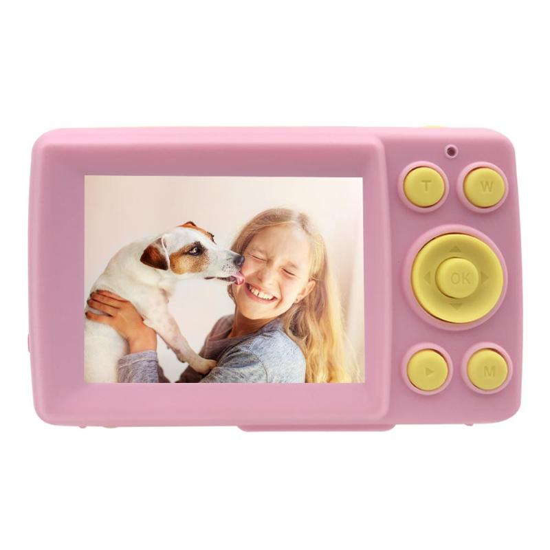 2 tommer hd display skærm digitalkamera legetøj børn 32g kort 1600w videoopløsning automatisk skyde kameraer børn foto rekvisitter: Lyserød