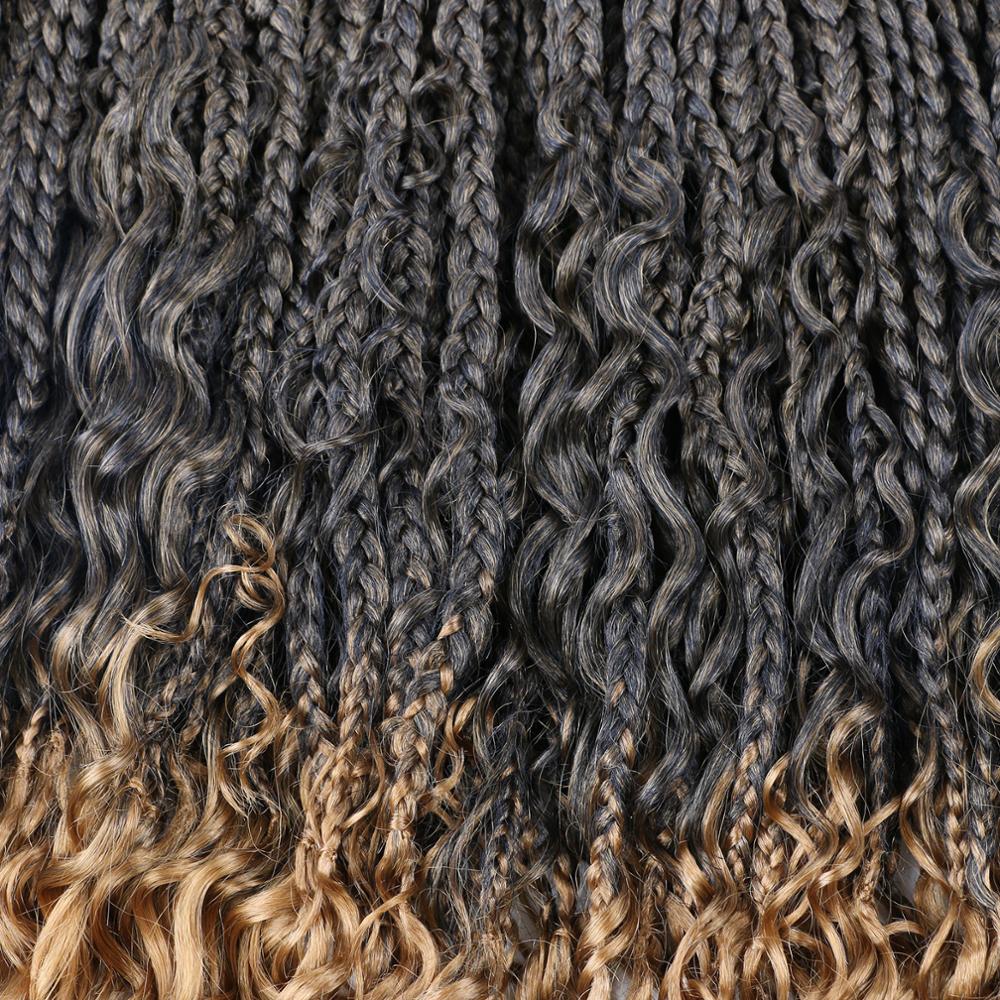 Crochet Box Braids Curly Ends 14 Inch Bohemian Box Braids Crochet Hair for Black Women 3X Crochet Braid Hair Extensions