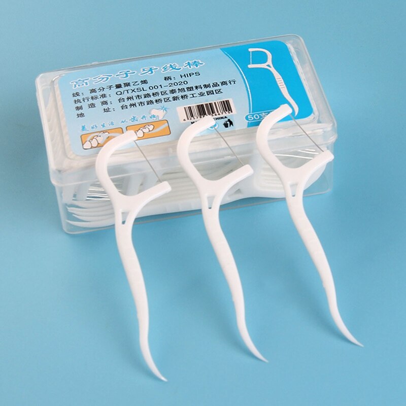 Lot de 50 fils dentaires jetables, brosses interdentaires, cure-dents, cure-dents, cure-dents, nettoyage des gencives, outils de soins