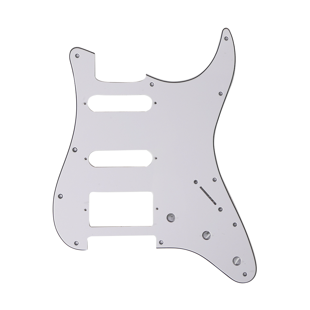 Elgitar plekterbrett én humbucker gitar plekterbrett pvc 11 hull høy temperaturbestandig for fender stratocaster: Hvit