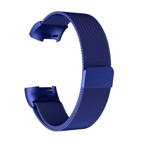 Correa de Metal para Fitbit Charge 3, repuesto de pulsera magnética de acero inoxidable sin tornillos: Blue / s