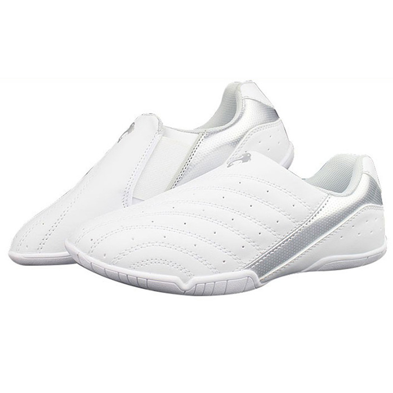 Weiß Atmungsaktive KungFu Wushu Taichi Karate Kampfkunst Wrestling Sport Turnschuhe Taekwondo Schuhe Für Kinder Männer: 4,5