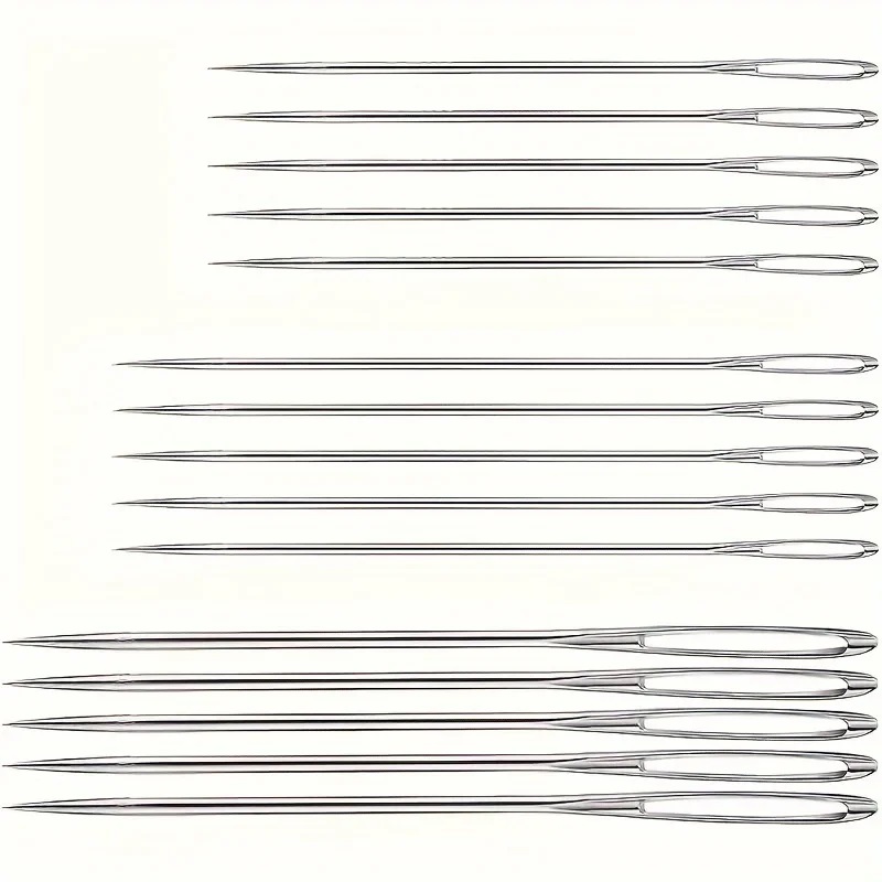 15PCS DIY Craft Tools Large Eye Needles Steel Embroidery Cross Stitch Knitting Yarn Sewing Hand Crochet Hook Set Kit