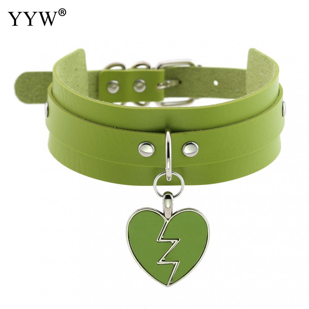 Zwarte Punk Hart Choker Kraag Goth Kettingen Rock Gothic Sieraden Leer Choker Vrouwen Meisjes