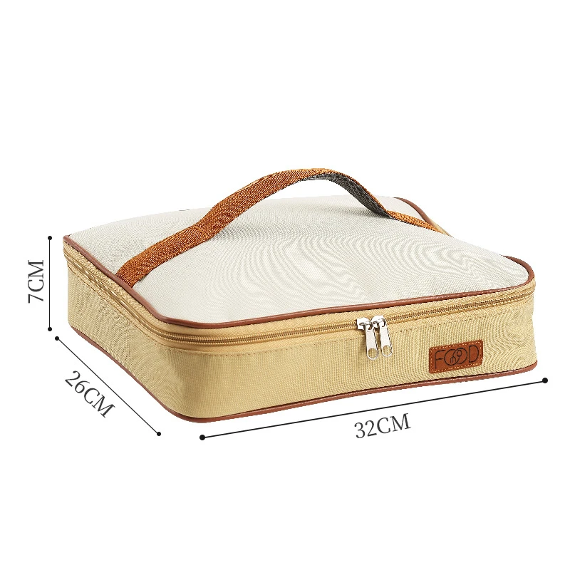 Round Thermal Lunch Box Bag Waterproof Insulated Food Tote Kids Keep Fresh Cooler Shoulder Bags Portable Bento Storage Pouch: MULTI