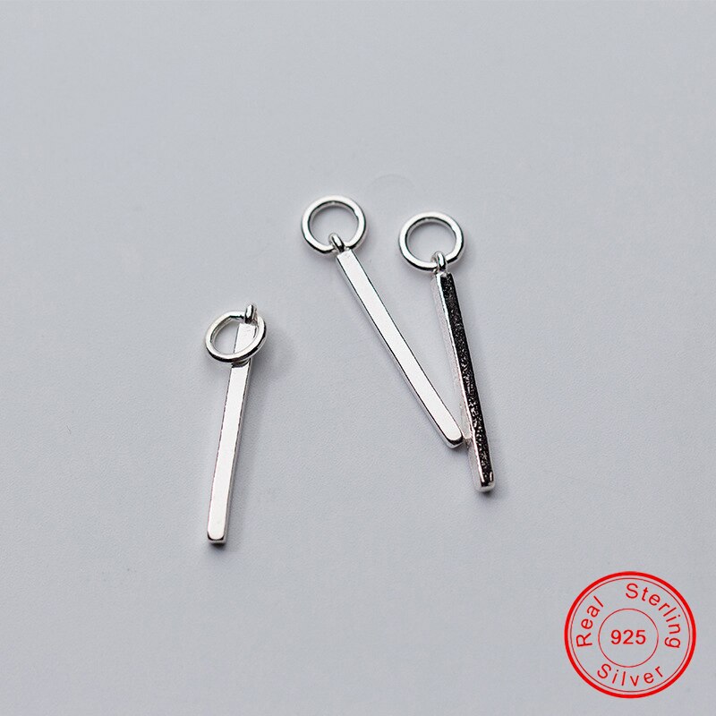 UQBing 1.5*1.5*21mm Simple 925 Sterling Silver Long Bar Charms DIY Jewelry Making Findings Accessories