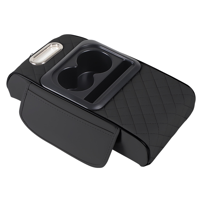 Opbergdoos voor auto-armsteun, organisator voor middenconsole voor auto's, verhogingskussen voor armleuning met bekerhouder, opbergdoos voor armleuning: Rood
