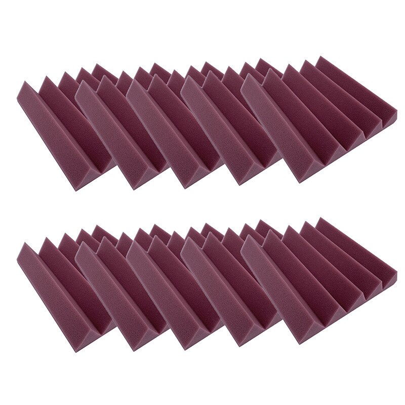 10 Pcs Wedges Sound Absorbing Studio Foam Tile Panel 25x25x5cm for Music Room: Purple