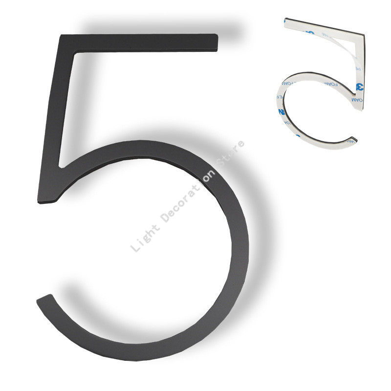 Número de casa autoadhesivo de acero inoxidable, señal de dirección negra de 0-9 letras, placas de puerta grandes y modernas, números para el hogar y exteriores, 5 pulgadas/12,5 cm: Azul oscuro